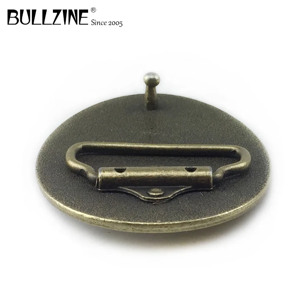 Bullzine дикий кабан пряжка на ремешке с античная латуневая отделка FP 03570 подходит
