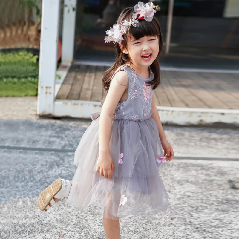 Dress 3 Gray Милое платье принцессы для девочек; праздничная одежда для дня рождения; Детские платья с блестками для девочек; официальная одежда; Пышное Бальное Платье с открытой спиной - Цвет: Dress 3 Gray