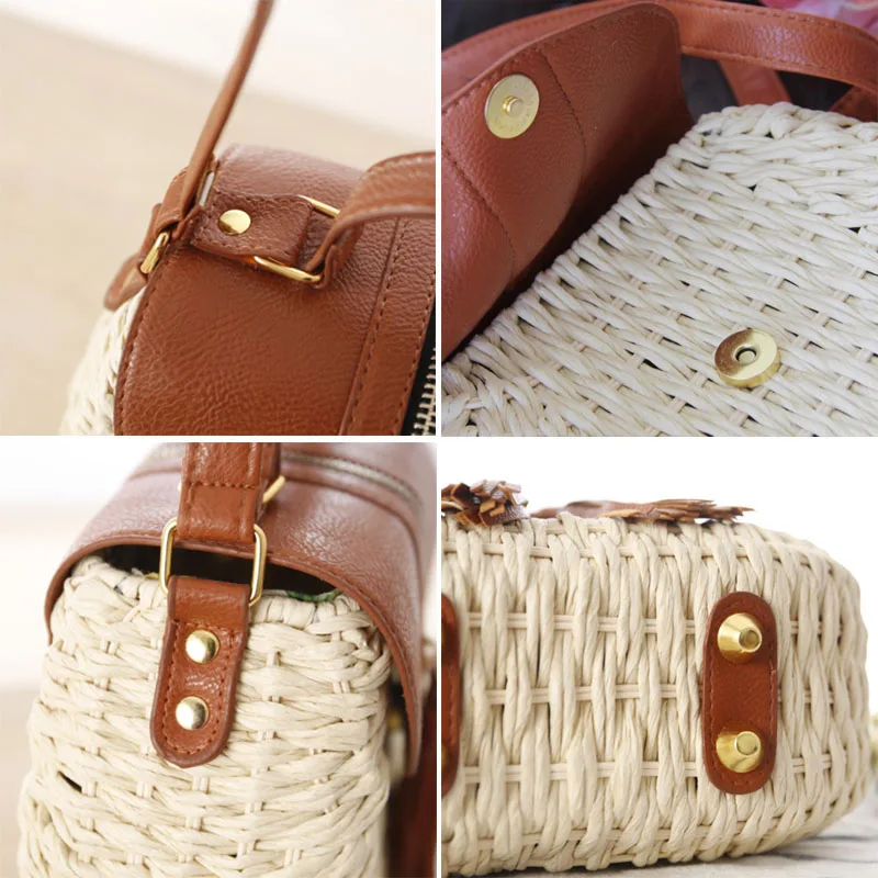 Women INS Popular Handbag Bohemian Bali Rattan Female Beach Straw Bags Vintage Knitted Lady Weave Handmade Shoulder Bag SS0407 | Багаж и