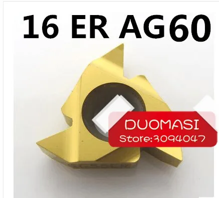 

Бесплатная доставка 16ER AG60 внешний индексируемый карбид вольфрама резьбы Токарные Вставки для сер резьбовой токарный держатель