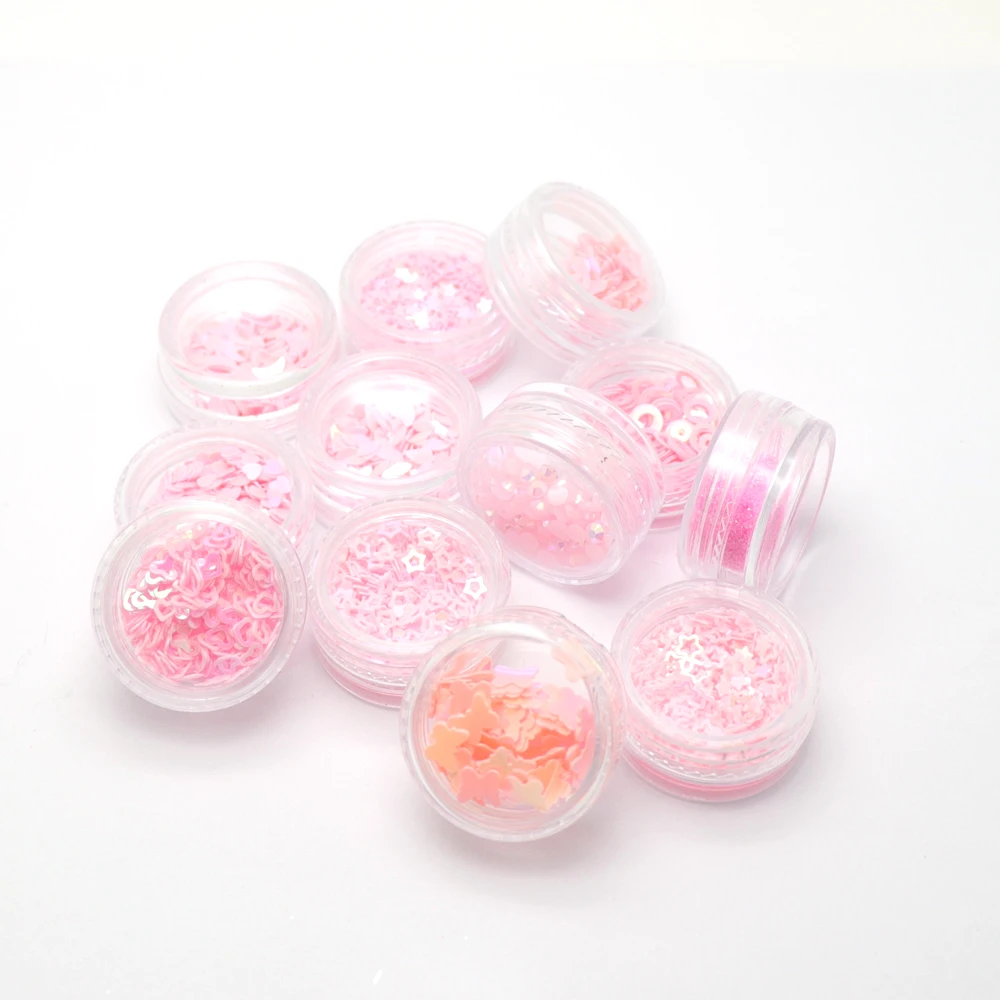 12box/set Colorful different shapes and colors sequins material epoxy mold makeing jewelry filling for DIY making | Украшения и