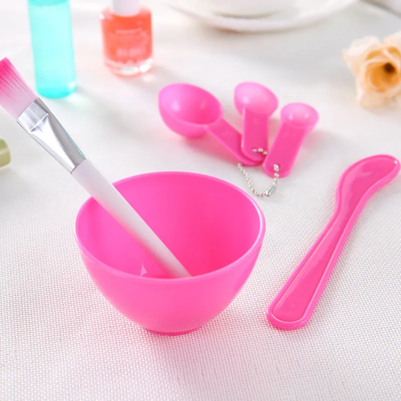 4 в 1 DIY маска для лица щетка и чашка смешивания ложка Палочка Набор ухода за лицом