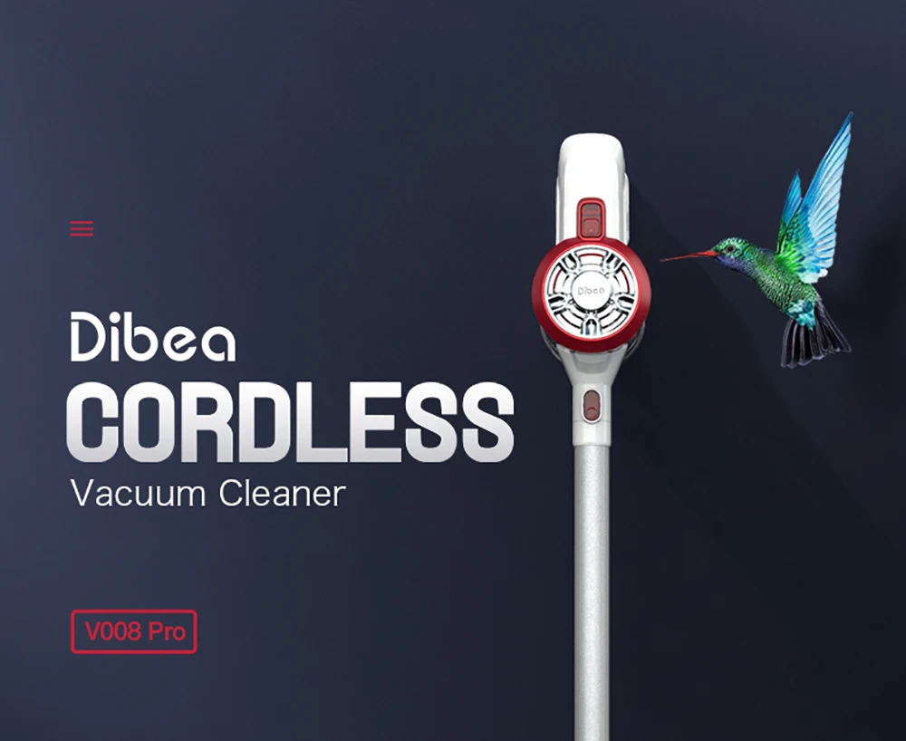 Dibea V008 Pro 2 в 1 ручной беспроводной пылесос сильное всасывание вакуумный уборщик пыли низкая Шум пылесборник аспиратор