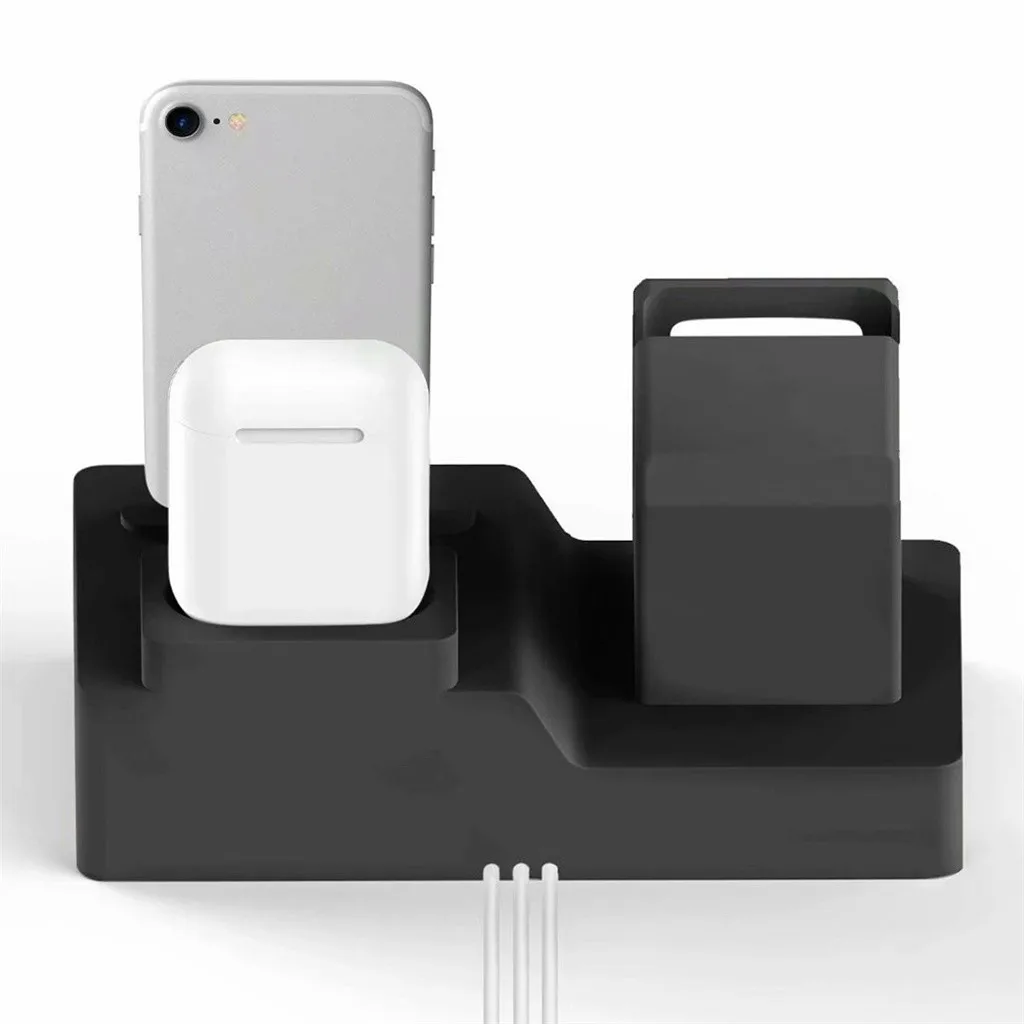 Силикагель зарядное устройство смарт-часов стенд 3 в 1 для iphone airpods Apple Watch, док-станция для зарядки зарядное устройство для Apple Watch Series