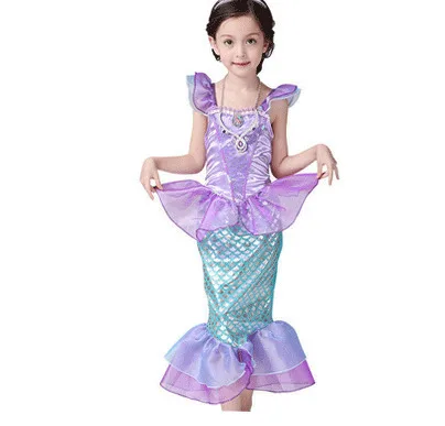 Детский костюм Русалочки Ариэль для девочек комплект косплея принцессы одежда
