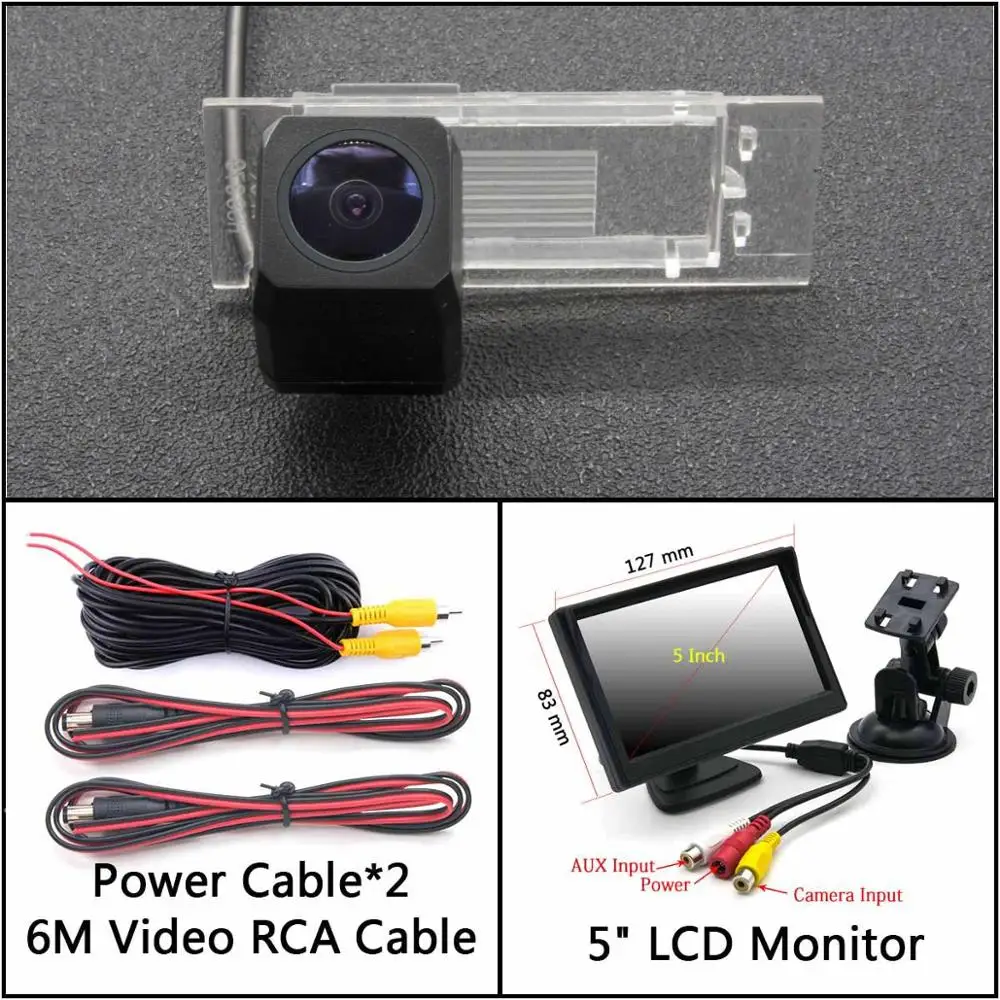 Cam Add 5 inch LCD Full HD резервная камера заднего вида для Renault Kadjar Clio 4 IV 5D ESTATE Sandero II Stepway автомобильный парковочный ЖК-зеркальный монитор - Название цвета: Cam Add 5 inch LCD