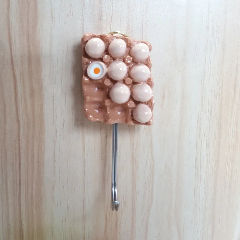 Симпатичный крючок в форме яйца из смолы кухонные крючки с сильной клейкой