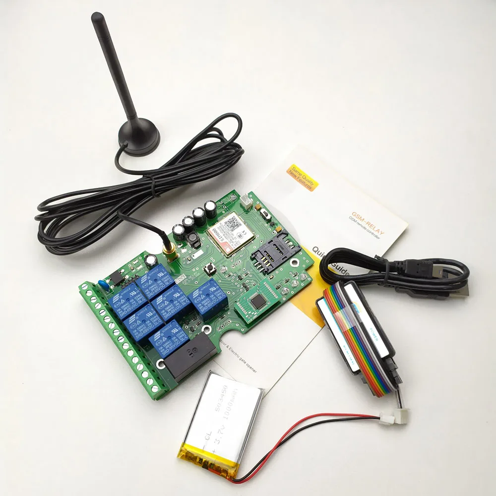 GSM-RELAY 1 шт. семь выходов gsm реле sms вызова пульт дистанционного управления перезаряжаемая батарея для отключения питания будильника