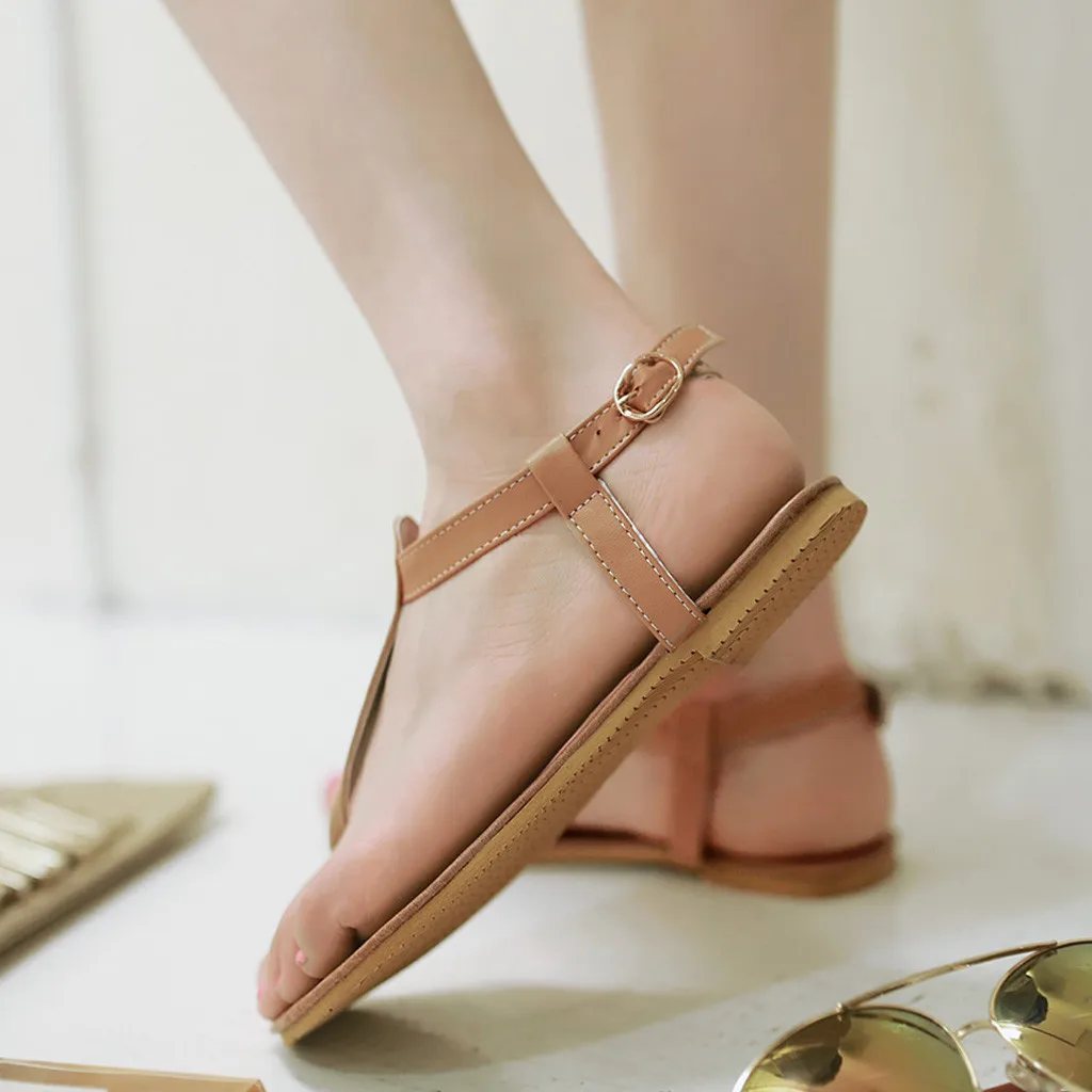 Сандалии SAGACE Женские повседневные босоножки на плоской подошве с пряжкой