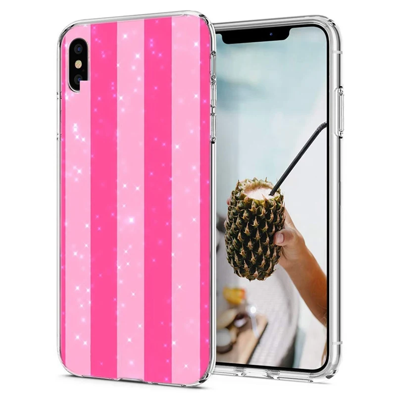 Роскошный чехол из ТПУ для iPhone 7 8 Plus 6 S/6 мягкий дизайн со звездой розовый X XS XR Max