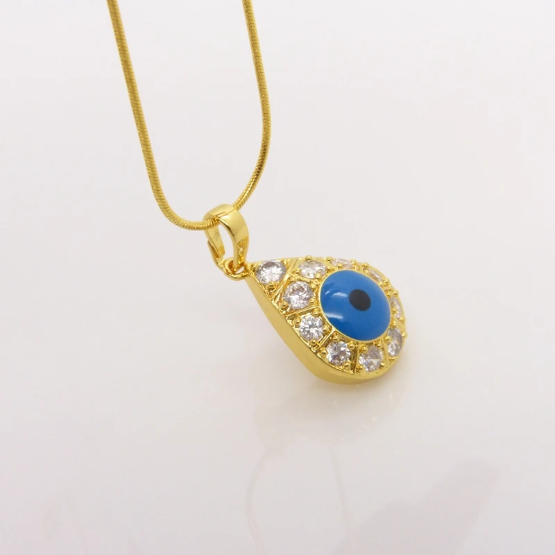 Женское ожерелье с подвеской голубой глаз 30 мм * 15 | Украшения и аксессуары