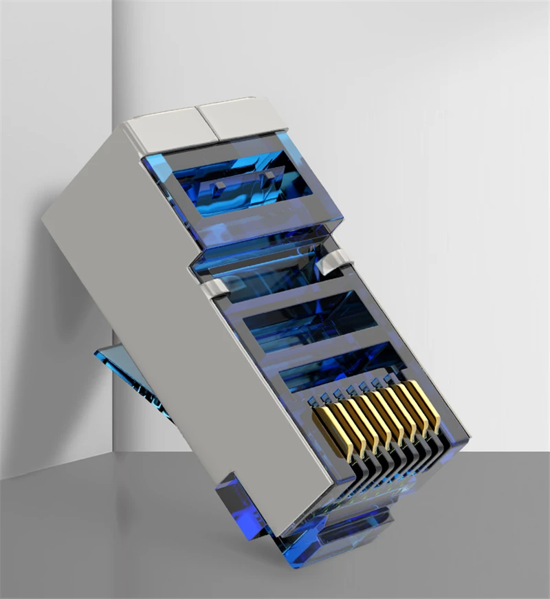 AMPCOM CAT5e экранированный RJ45 модульный разъем 8P8C обжимной Конец Ethernet кабель Ethernet разъем позолоченный 50U