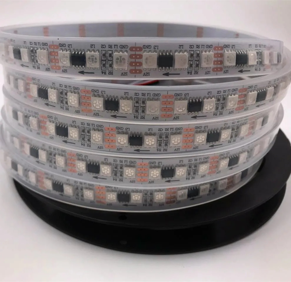 WS2818 5 м 96 светодиодов/м (32 пикс./м) DC12V RGB полноцветная светодиодная Пиксельная