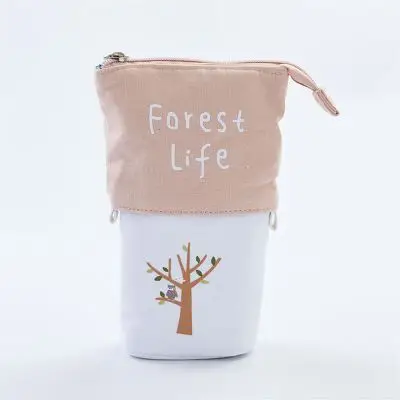 forest khaki Кавайный чехол для карандаша холст продлить ручка держатель Карамельный цвет канцелярские организатор мешок карандаша косметическая сумка, школьные принадлежности Пенал для ручек - Цвет: forest khaki