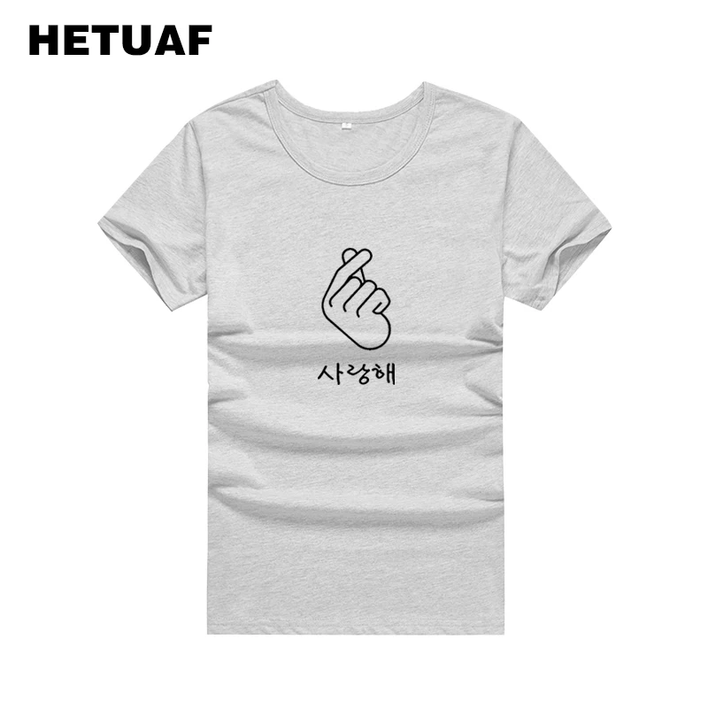 Женская футболка с принтом в виде сердца HETUAF большого размера Корейском стиле