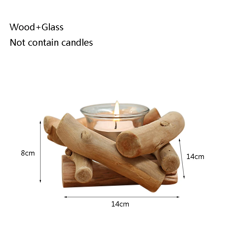 Современный простой деревянный подсвечник для двора креативное домашнее
