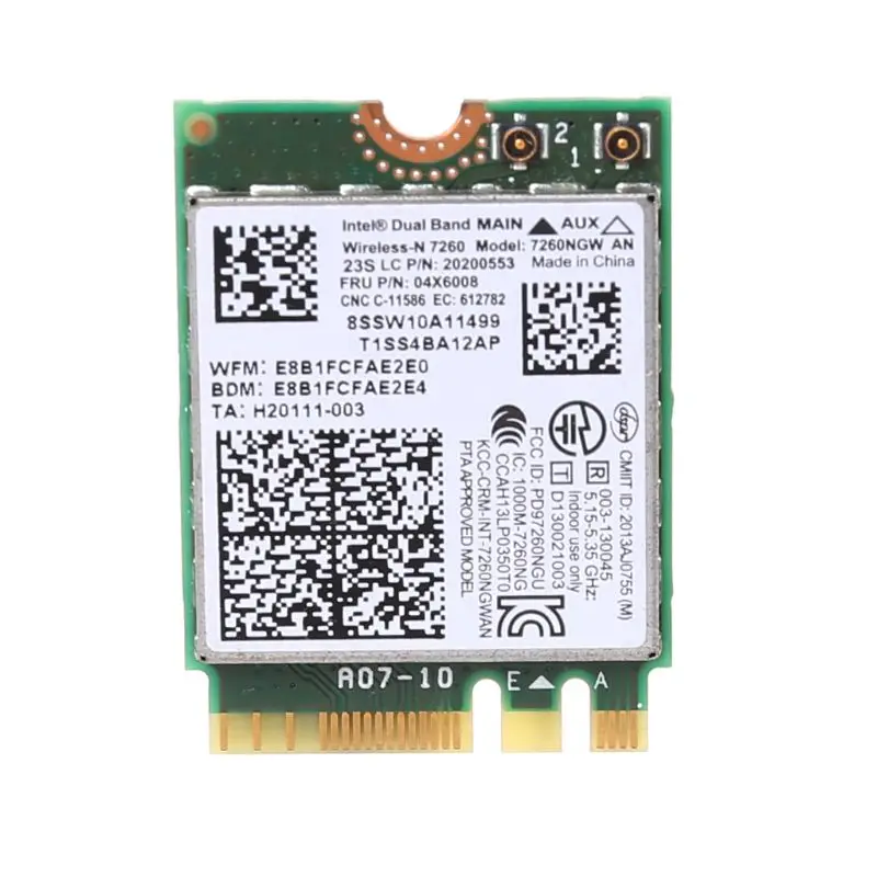 NoEnName_Null беспроводная Wi Fi карта с двумя диапазонами 04X6008 7260NGW AN Bluetooth 4 0 для Lenovo ThinkPad