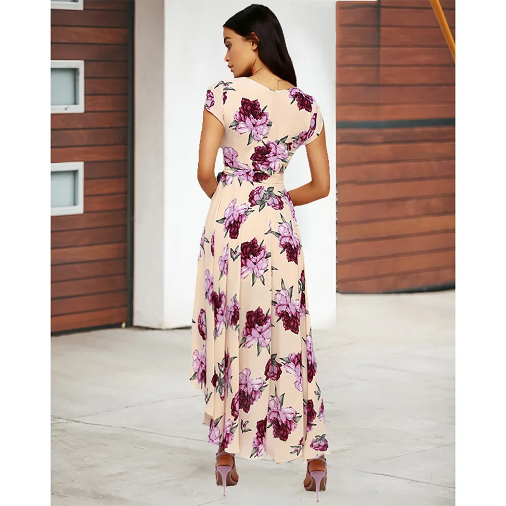 Модные Повседневные сексуальные богемные пляжные платья с V образным вырезом и