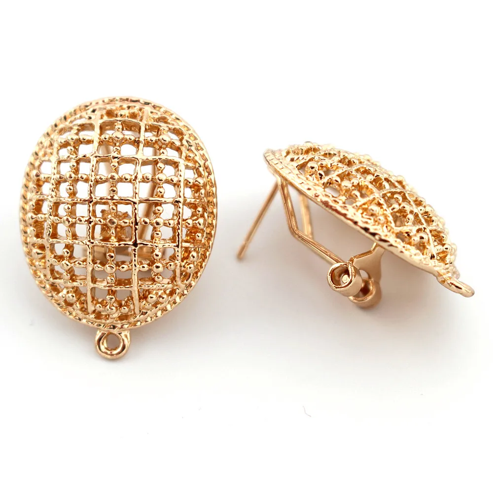 Африканские индийские серьги с петлей соединитель филигранная овальная основа