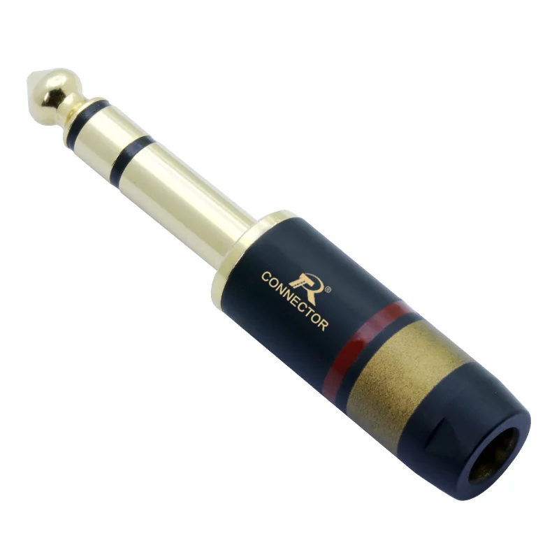 2 шт. 3 полюс Джек 6 35 разъем для динамиков Позолоченные аудио мм стерео джек сборки