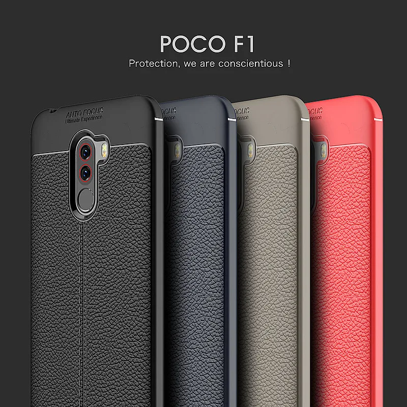Pocophone F1 Чехол Для Сяо mi силиконовый чехол Бампер Мягкий ТПУ текстура задняя