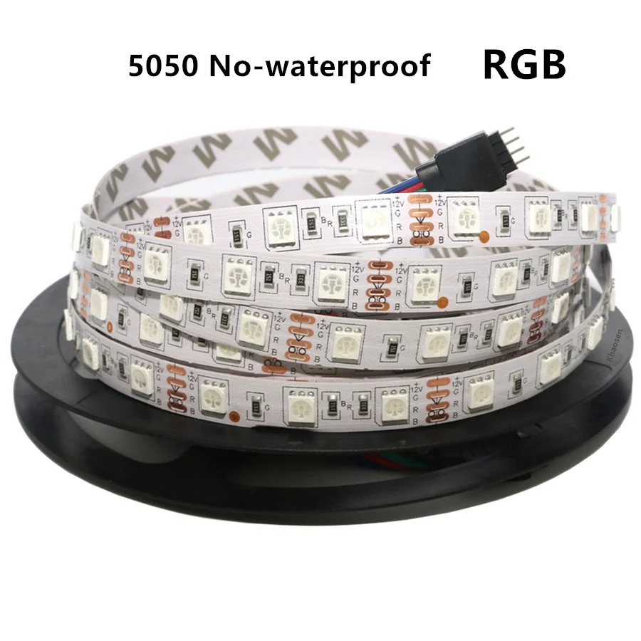 5050 SMD RGB Светодиодная лента постоянного тока 12 В Водонепроницаемая светодиодная