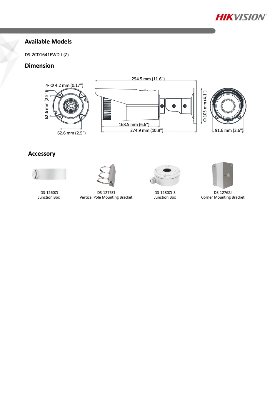 Ds-2cd1641fwd-iz Новый hik 4mp Пуля IP Камера подобный ds-2cd2645f-iz Моторизованный переменным
