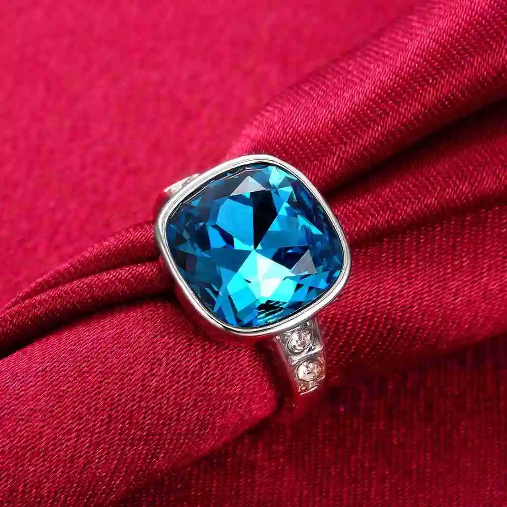 Женские свадебные кольца с розовым и золотым покрытием большие квадратные