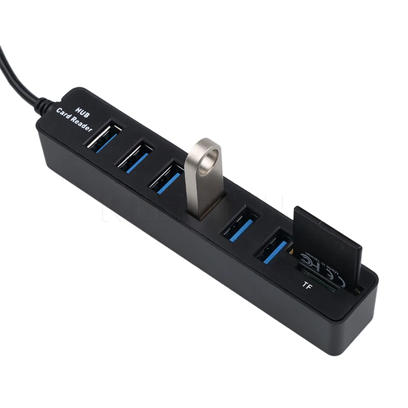 Kebidu популярный телефон 6 портов USB 2 0 концентратор в 1 разветвитель мульти-USB Combo +