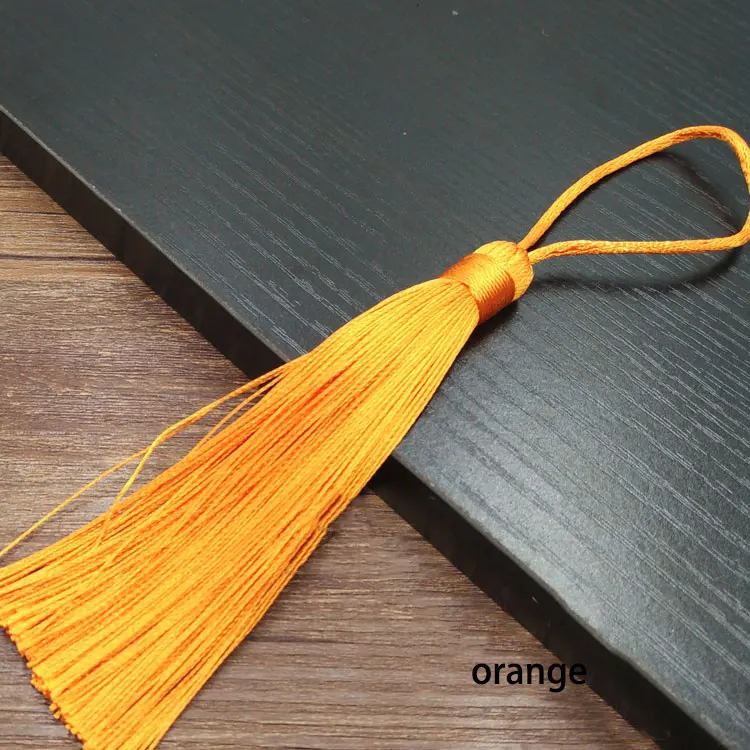 orange yellow 12 шт./лот, 12 см, висячая веревка с кисточками, шелковая бахрома, декоративные кисточки для шитья штор, одежда, аксессуары для украшения дома - Цвет: orange yellow