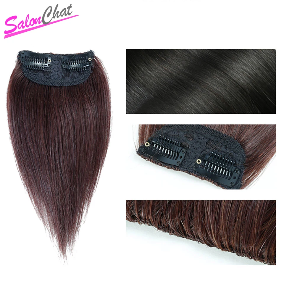 SalonChat, 8 дюймов, 12 дюймов, 16 дюймов, Remy, на заколках, 1 штука, 2 клипсы, человеческие волосы для наращивания, 50 г, на заколках, волосы на заколках, натуральный цвет, коричневый цвет