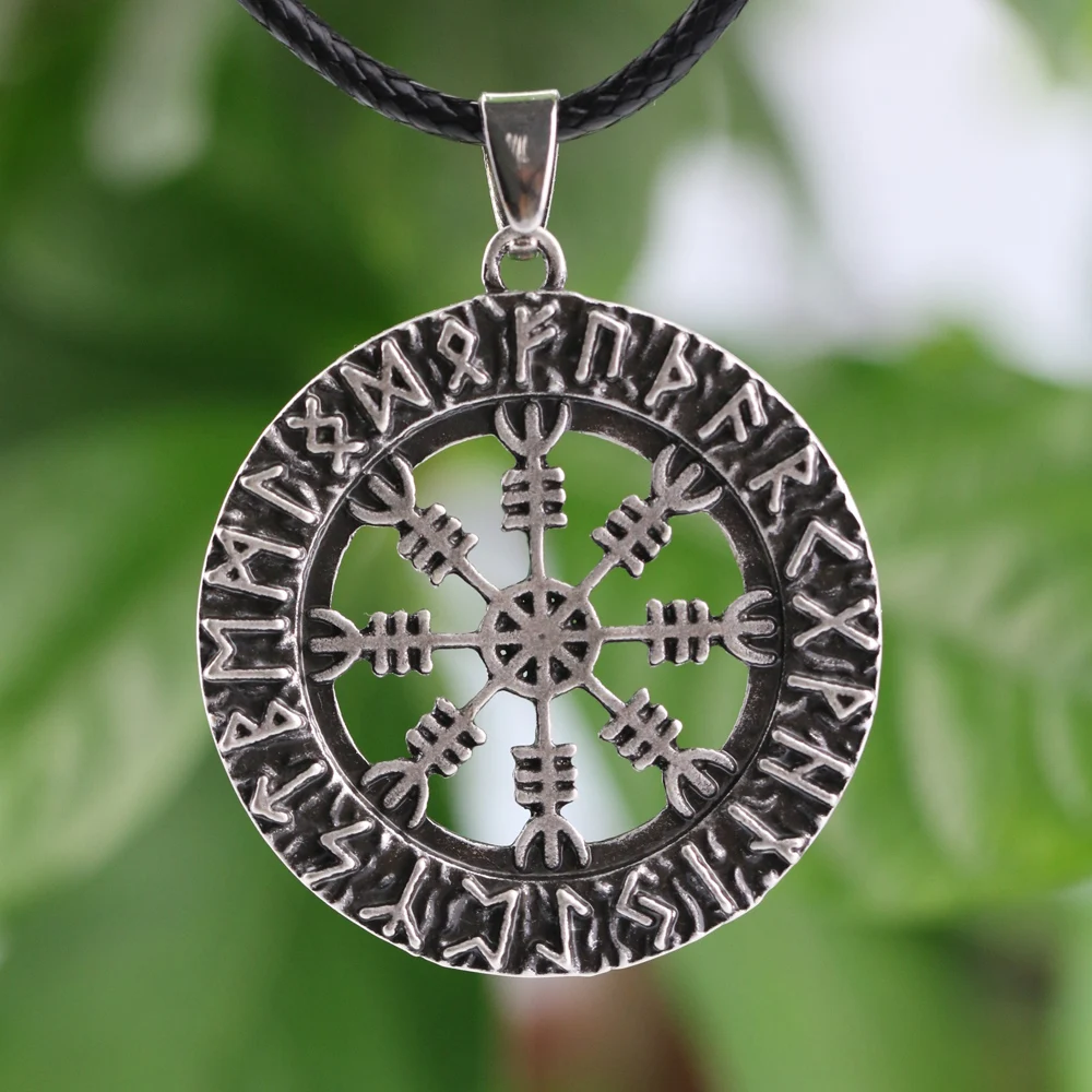 LANGHONG 1 шт. нордическая Руна амулет кулон ожерелье Vegvisir подвеска с компасом Рунический нордический талисман Подвеска Ожерелье