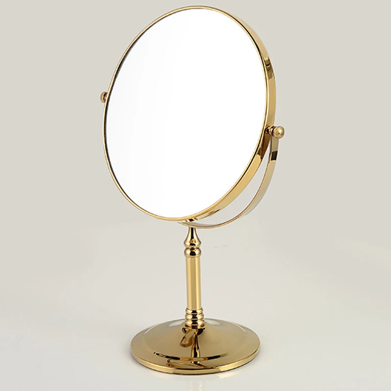 Современные Блестящие двухсторонние настольные косметические зеркальные