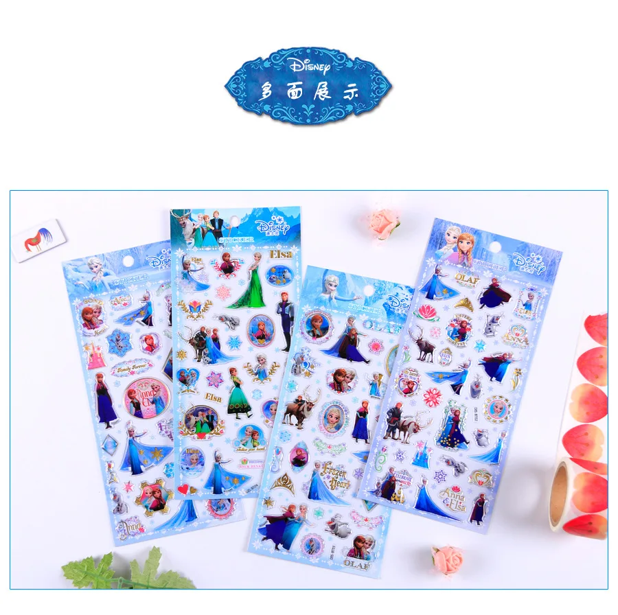 Сказочная принцесса Русалка эпоксидная замороженная Эльза мультфильм декоративные канцелярские наклейки Скрапбукинг DIY Дневник Stick Lable