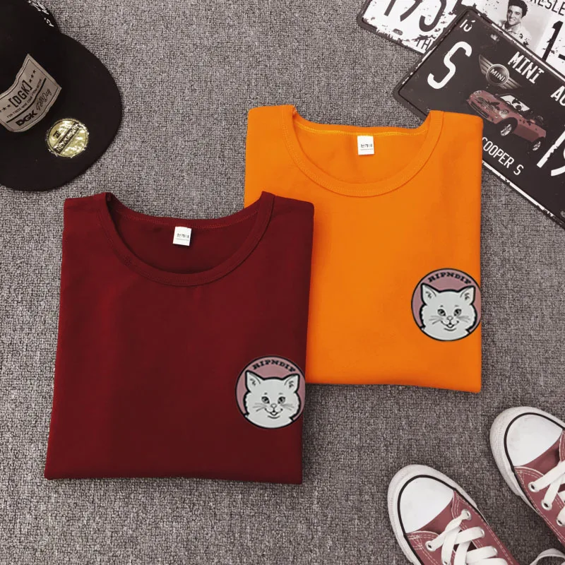 Женская футболка с коротким рукавом Повседневная Свободная круглым вырезом