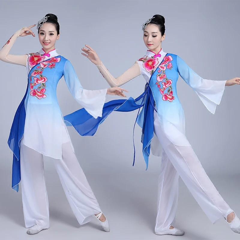 Китайский костюм hanfu новый стиль национальные танцевальные костюмы рукава