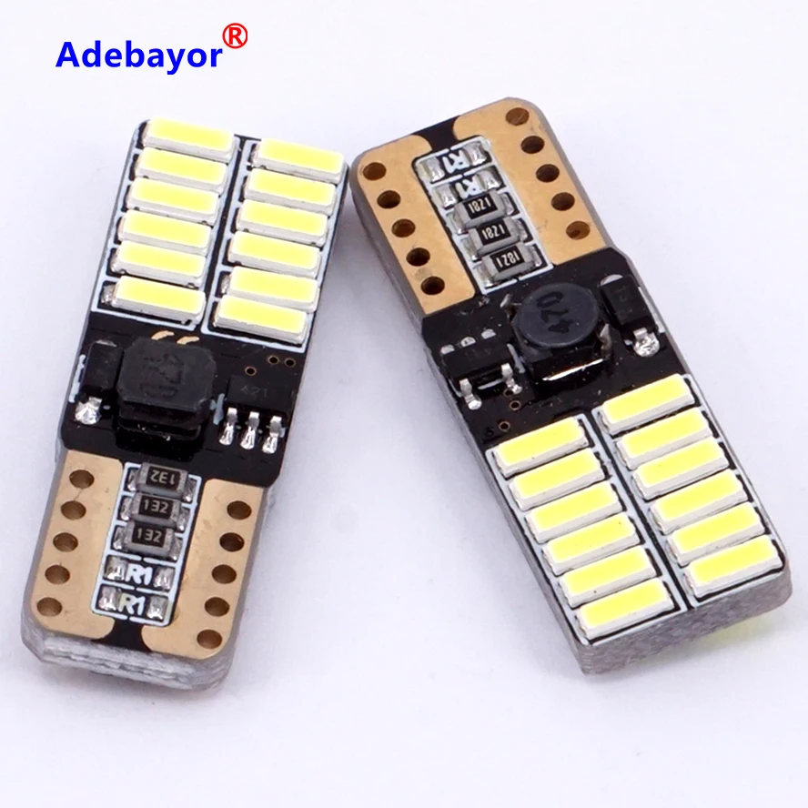 100 XCar авто светодиодный T10 194 W5W Canbus 24 SMD 4014 светильник лампа без ошибок Стайлинг