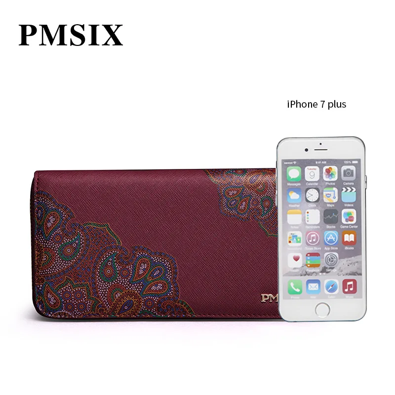 PMSIX женский клатч из спилка Женский винтажный кошелек простой элегантный