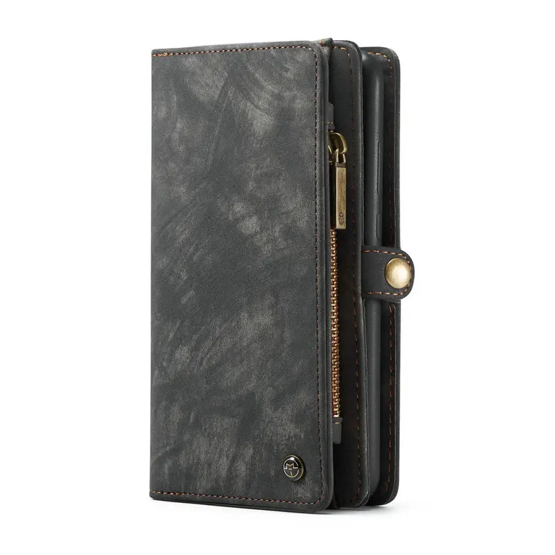 CaseMe кошелек чехол для samsung Galaxy A80 A20e A30 A40 A50 A70 класса люкс 2 в 1 съемный кожаный чехол для samsung S10 5G - Цвет: Black
