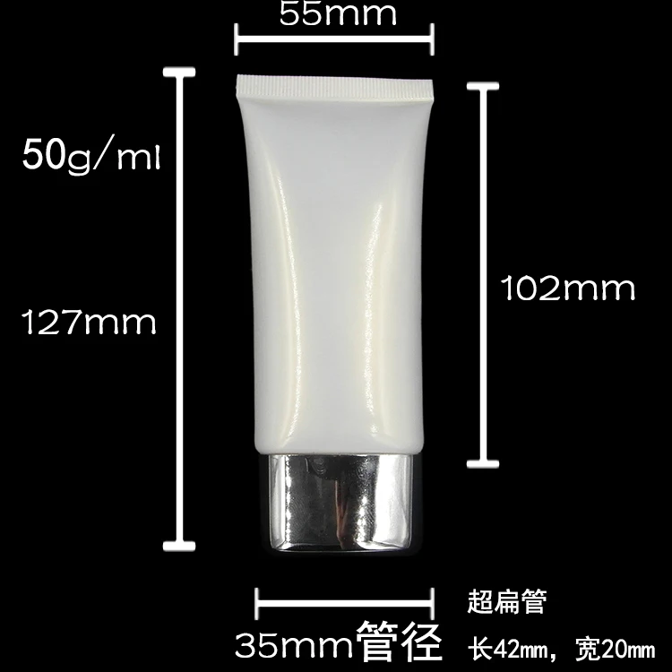 

Wholesale-100pcs/lot 50ml oval white empty soft tube, cosmetic empty tube, cream lotion tube