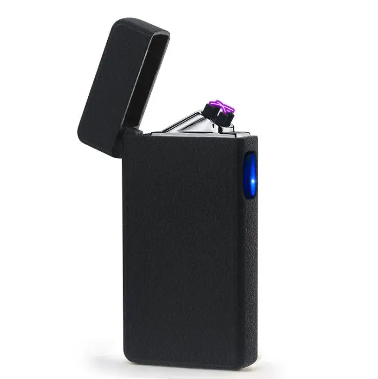 Новая двойная дуговая зажигалка, электрическая USB сигарная зажигалка, перезаряжаемая плазменная сигарета, двойная дуга, Isqueiro Encendedor, табачная трубка, сигара - Цвет: black matte