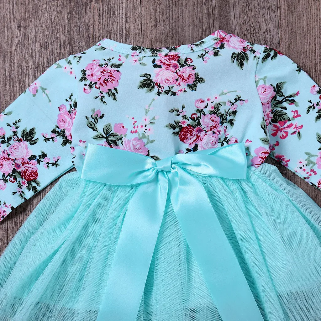 

2019 Summer Newborn Infant Baby Girls Floral Princess Tutu Tulle Party Bubble Dresses Summer Clothes HOT Size 70-100