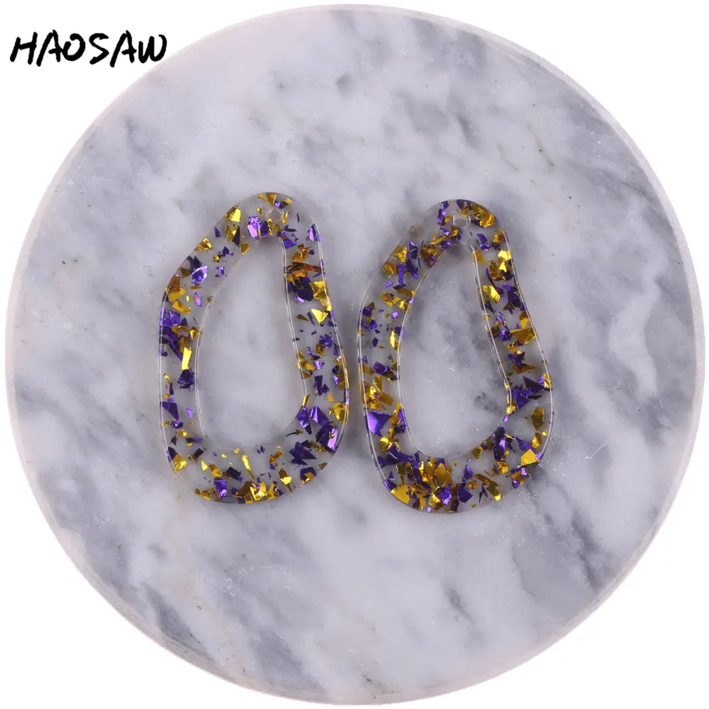 Асимметричные аксессуары HAOSAW 27*44 мм 6 шт./лот блестящая уксусная кислота