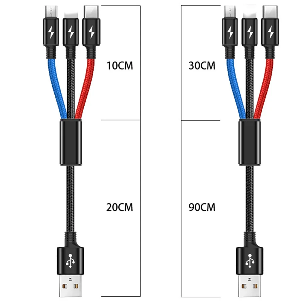 Мульти Micro usb type C кабель для huawei Xiaomi Redmi несколько USBC MicroUSB Android зарядный кабель универсальное телефонное зарядное устройство линия