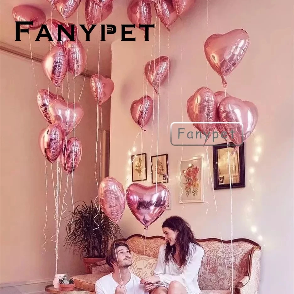 Воздушные шары в виде сердца 18 дюймов 10 шт. шарики из фольги разных форм