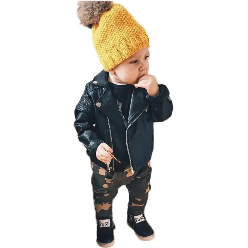 

Free Shipping Baby Girl And Boys Pu Leather Jackets Children's Brand Turn-Down Collar Short Fashion Coats Outerwear Tops A605