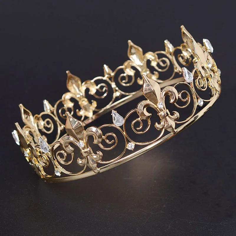 ESERES Королевская корона для мужчин полная круглая Серебряная/Золотая