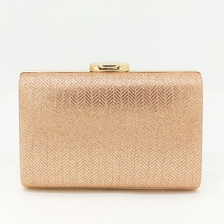 Pink Evening Bags Бутик De FGG Европейская и американская мода с узором в елочку женские вечерние сумки цвета шампанского металлический клатч Сумочка Кошелек - Цвет: Pink Evening Bags