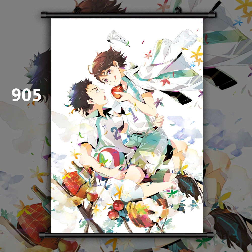 905 Haikyuu Yaoi Kei Shoyo x Tobio Аниме Манга настенный плакат свиток C - Цвет: 905
