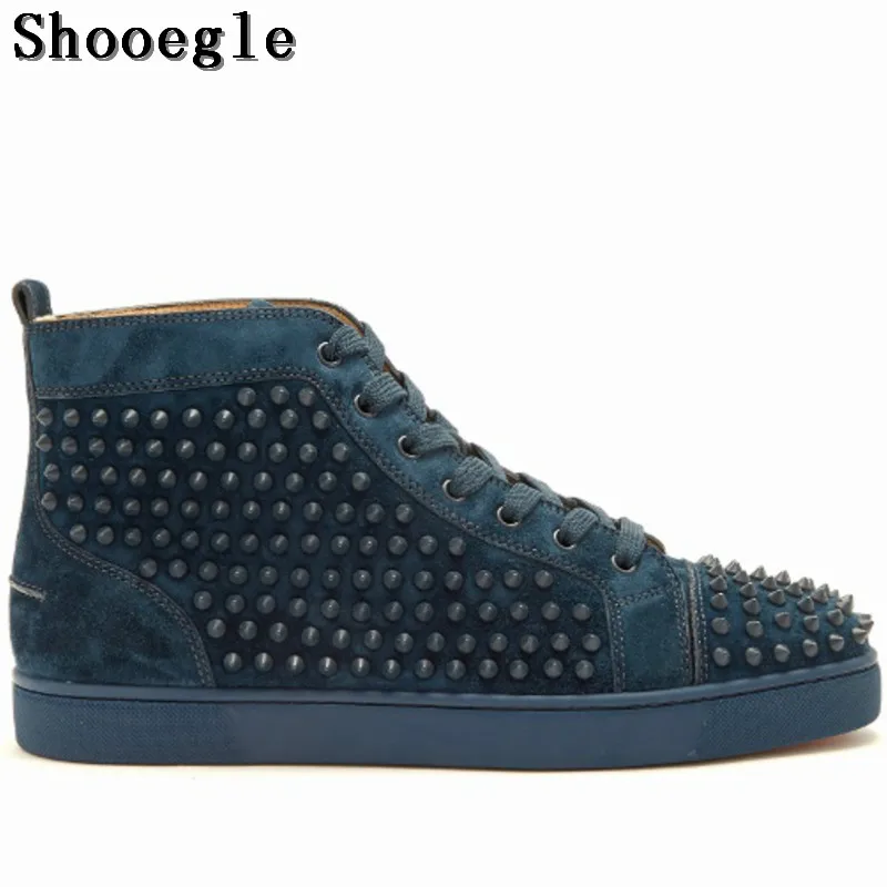 SHOOEGLE/модные Chaussure Homme мужские замшевые стильные кроссовки с шипами мужская обувь